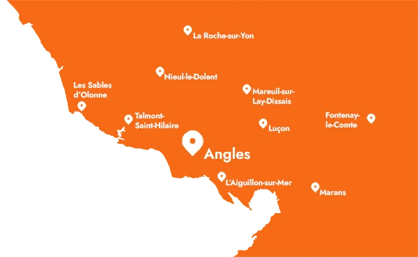Carte des villes d'intervention de Safti en Vendée